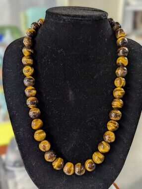 Tiger's Eye Necklace - 14mm Beads Approximately 20 Inches Long